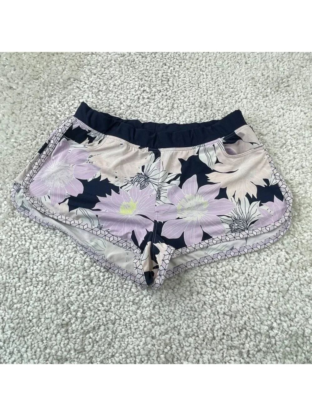 Carve Designs Lorenzo Swim Shorts Purple Floral Bollnas Womens Medium